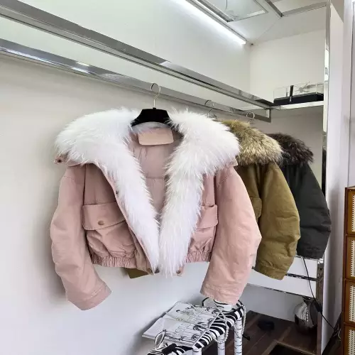 노브랜드 라쿤퍼 후드 숏 패딩 파카