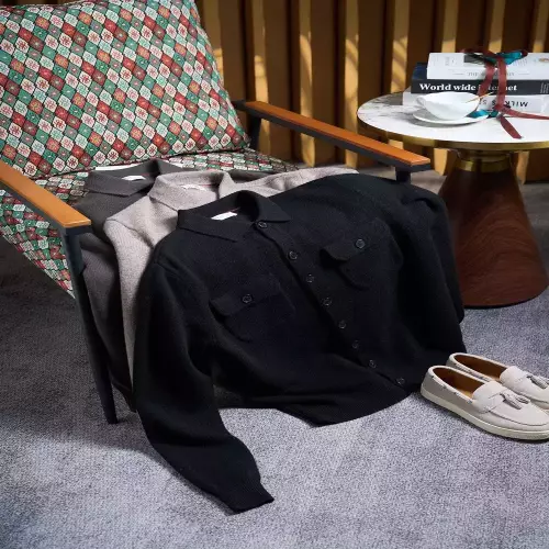 노브랜드 더블 포켓 카라 울 버튼 가디건