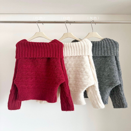 여성용 긴소매 니트