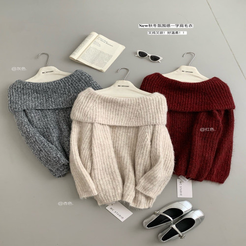 여성용 긴소매 니트