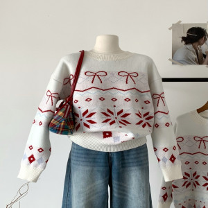 여성용 긴소매 니트