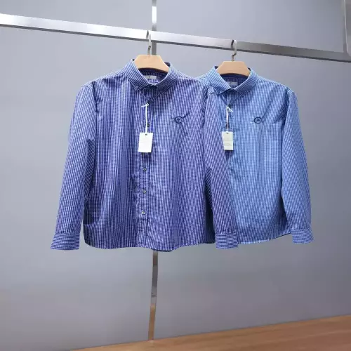 노브랜드 클래식 로고 자수 체크 긴소매 셔츠