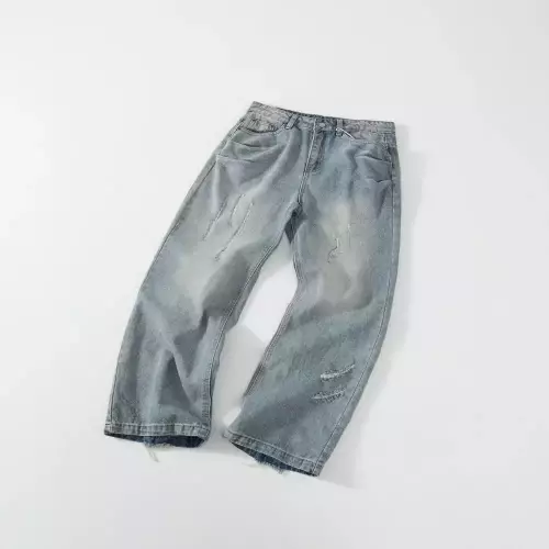 노브랜드 워싱 디스트로이드 부츠컷 청바지