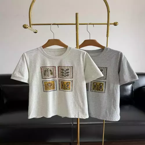 오브루이노 핸드메이드 비즈 프린팅 반팔 상의