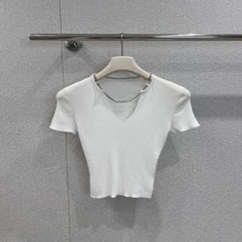 여성용 반소매 니트
