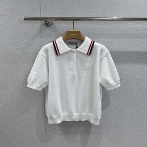 여성용 반소매 니트