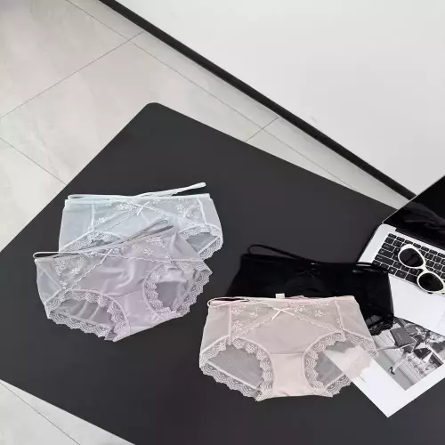 맨니핀 프렌치 스타일 레이스 스트랩 삼각팬티 2종 세트