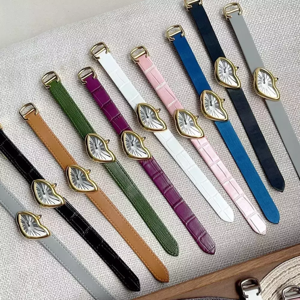 까르띠에 크래시 23x39mm 쿼츠 가죽 스트랩 워치
