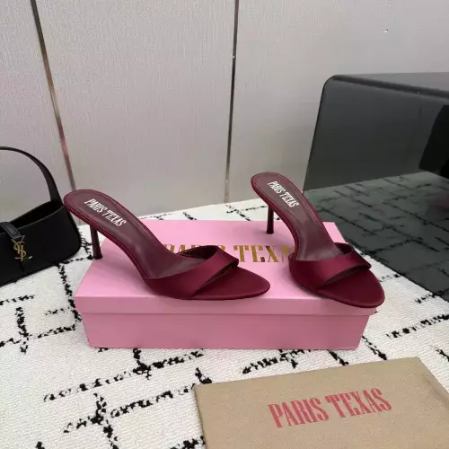 파리스텍사스 에나멜 양가죽 인솔 뮬 하이힐