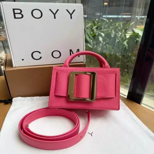 보이 바비 송아지가죽 버클 탑핸들 토트백
