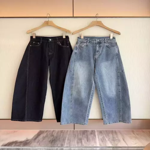 디짓 해체 절개 커브드 와이드 데님 팬츠