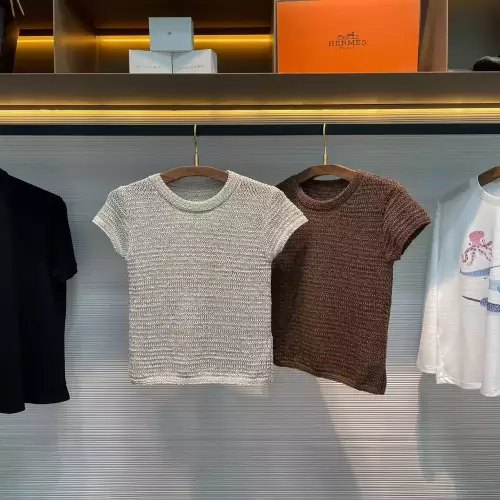 지지 펀칭 텍스처 린넨 혼방 반소매 니트