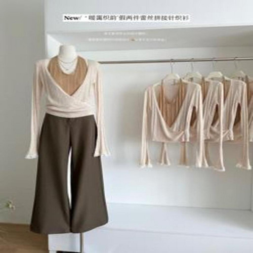 여성용 긴소매 니트