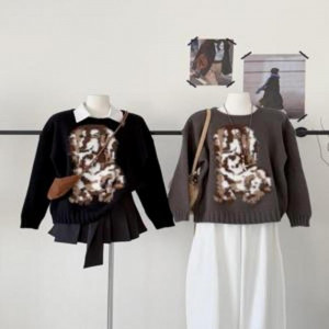 여성용 긴소매 니트