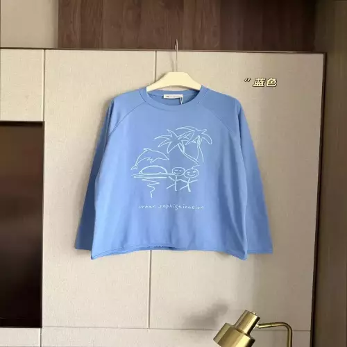 어반소피스티케이션 블루 그래픽 라글란 여성용 긴소매 티셔츠