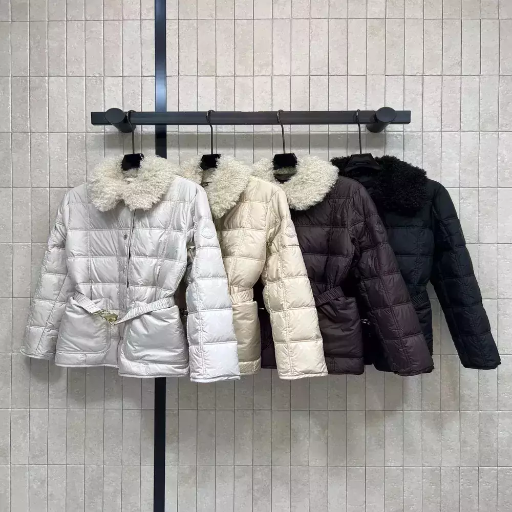 몽클레어 탈부착 양털 카라 여성용 쇼트 패딩