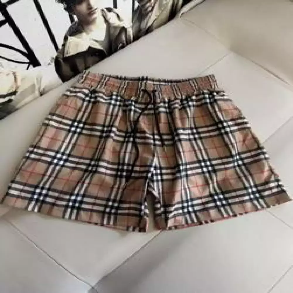 버버리 빈티지 체크 패턴 유니섹스 샌드 숏팬츠